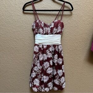 Mystic Burgundy and White Floral Dress